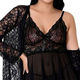 Fihana Self Design Net Baby Doll with Asymmetric image 2