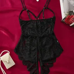 VAGHBHATT Net Baby Doll with Asymmetric image 3