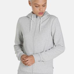 Puma Women Grey Full-Zip Regular Fit Cotton Sporty Jacket-image-48
