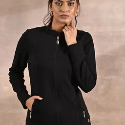 Lakshita Women Mandarin Collar Long Sleeves Tailored Jacket-picture-34