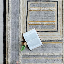 Art Avenue Beige & Yellow Geometric Cotton Carpet-44
