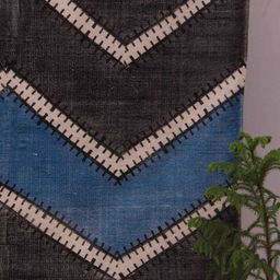 Art Avenue Black & Blue Chevron Printed Cotton Rectangular Carpets-6
