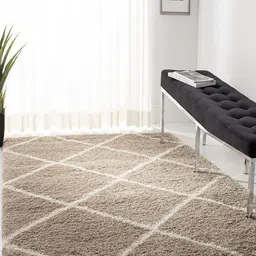 IMRA CARPET Beige Geometric Handmade Woollen Carpet-picture-50