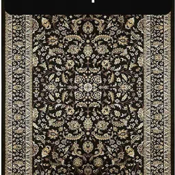 IMRA CARPET Beige & Maroon Ethnic Motifs Rectangle Shaggy Carpet-picture-1