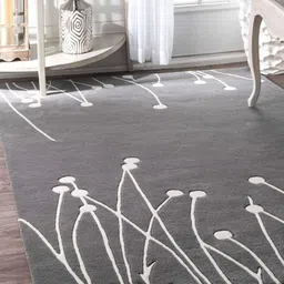 IMRA CARPET Grey Geometric Woollen Carpet-picture-2