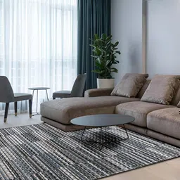 Sapana Carpet-Mats Cream-Coloured & Grey Abstract Anti-Skid Carpet-12