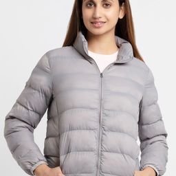 Status Quo Women Grey Puffer Jacket-image-52