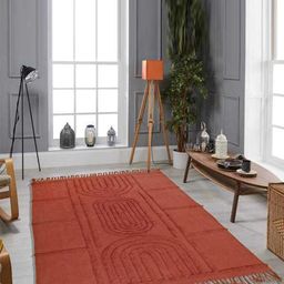 Art Avenue Rust Cotton Rectangular Carpet-18
