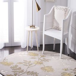 Safiya Carpet Grey  & Gold Toned Floral Woollen Carpet-image-98