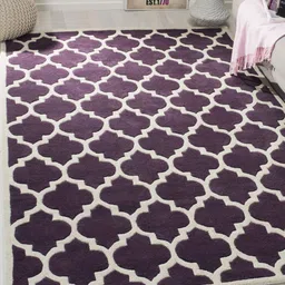 IMRA CARPET Violet Ethnic Motifs Hand-Tufted Woollen Carpet-picture-19