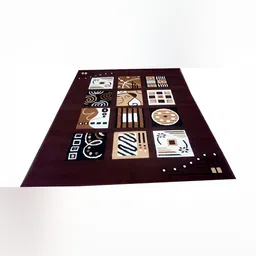 Safiya Carpet Brown Geometric Water Resistant Polypropylene Carpet-picture-31