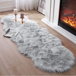 Cottonfry Grey Fur Anti-Skid Floor Runner-58
