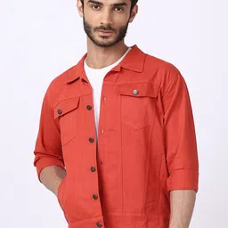 VOXATI Men Orange Denim Jacket-picture-29