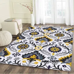 IMRA CARPET White Ethnic Motifs Shaggy Woollen Carpet-image-35
