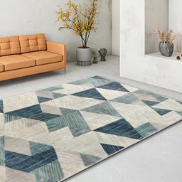 Sapana Carpet-Mats Cream-Coloured Geometric Anti-Skid Polyester Carpet-image-23