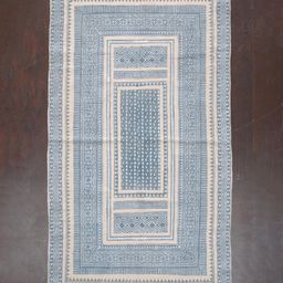 Art Avenue Off-White & Blue Ethnic Motifs Printed Cotton Carpet-picture-49