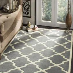 IMRA CARPET Grey Geometric Anti-Skid Polypropylene Carpet-picture-14