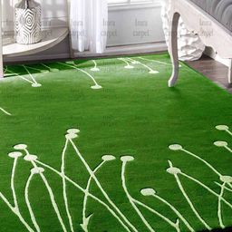 IMRA CARPET Green Floral Handmade Woollen Carpet-picture-12