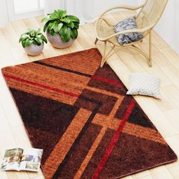BIANCA Brown Printed Non-Slip Carpets-26