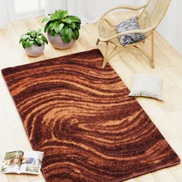 BIANCA Brown & Khaki Abstract Printed Anti-Skid Carpet-9
