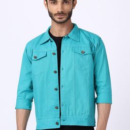 VOXATI Men Turquoise Blue Denim Jacket-41