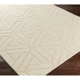 Safiya Carpet Beige Geometric Hand-Tufted Woollen Carpets-image-4