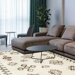 Sapana Carpet-Mats Cream-Coloured Traditional Anti-Skid Polypropylene Carpet-image-58