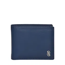 Second SKIN Men Blue Textured Leather Two Fold Wallet-28
