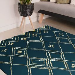 Sapana Carpet-Mats Navy Blue Abstract Anti-Skid Polypropylene Carpet-picture-12