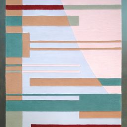 Art Avenue Green & Pink Geometric Anti-Skid Woollen Carpet-image-44