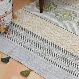 Art Avenue Kimberly Green Printed Rectangular Cotton Rug-8