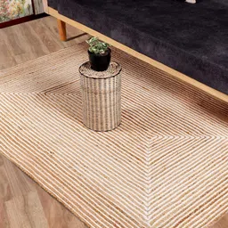 Decazone Beige & White Bohemian Cotton Carpet-15