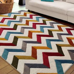 IMRA CARPET Red Geometric Handmade Polyester Carpet-picture-2