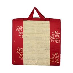 KALA DARSHAN CRAFTS BAZAR Maroon Floral Handmade Cotton Carpet-image-24