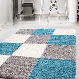AaHo Decor Blue & White Geometric Printed Carpets-image-16