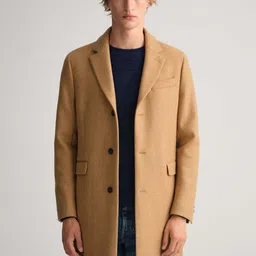 GANT Men Khaki Longline Solid Regular Fit Jacket-image-97