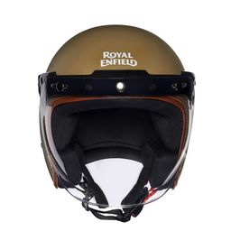 Royal Enfield Brown Jet Helmet with Visor-45