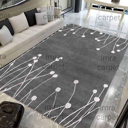 IMRA CARPET Grey & White Floral Woollen Carpet-picture-34