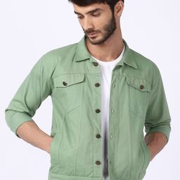 VOXATI Men Green Denim Jacket-picture-2