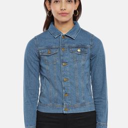 Honey by Pantaloons Women Blue Washed Denim Jacket-picture-44