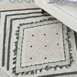 Art Avenue Cartera Green Printed Rectangular Cotton Rug-10