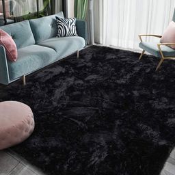 IMRA CARPET Black Solid Handmade Polyester Carpet-picture-45