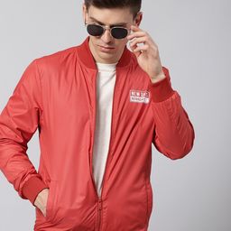 Dennis Lingo Men Lightweight Outdoor Bomber Jacket with Minimal Typography Print Detail-picture-7