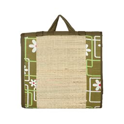 KALA DARSHAN CRAFTS BAZAR Green and Beige Floral Handmade Cotton Carpet-17