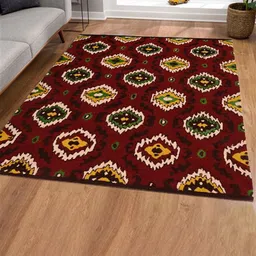 Art Avenue Red & Green Geometric Printed Wwoollen Carpets-18