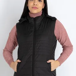 Status Quo Sleeveless Hooded Quilted Jacket-image-76