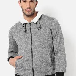 Campus Sutra Men Grey Windcheater Outdoor Bomber Jacket-50