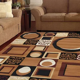 Safiya Carpet Cream & Black Geometric Water Resistant Carpets-picture-12