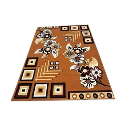 Safiya Carpet Brown & White Floral Water Resistant Polypropylene Carpets-image-57