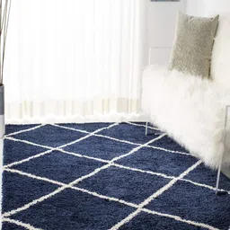 IMRA CARPET Blue Geometric Handmade Polypropylene Carpet-picture-37